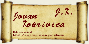 Jovan Koprivica vizit kartica